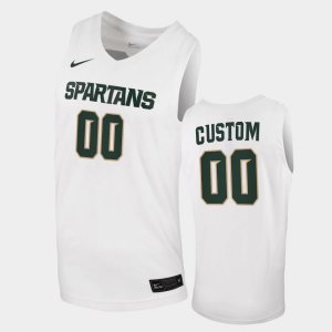 Youth Michigan State Spartans NCAA #00 Custom White Authentic Nike 2020-21 Stitched College Basketball Jersey XH32S22RX